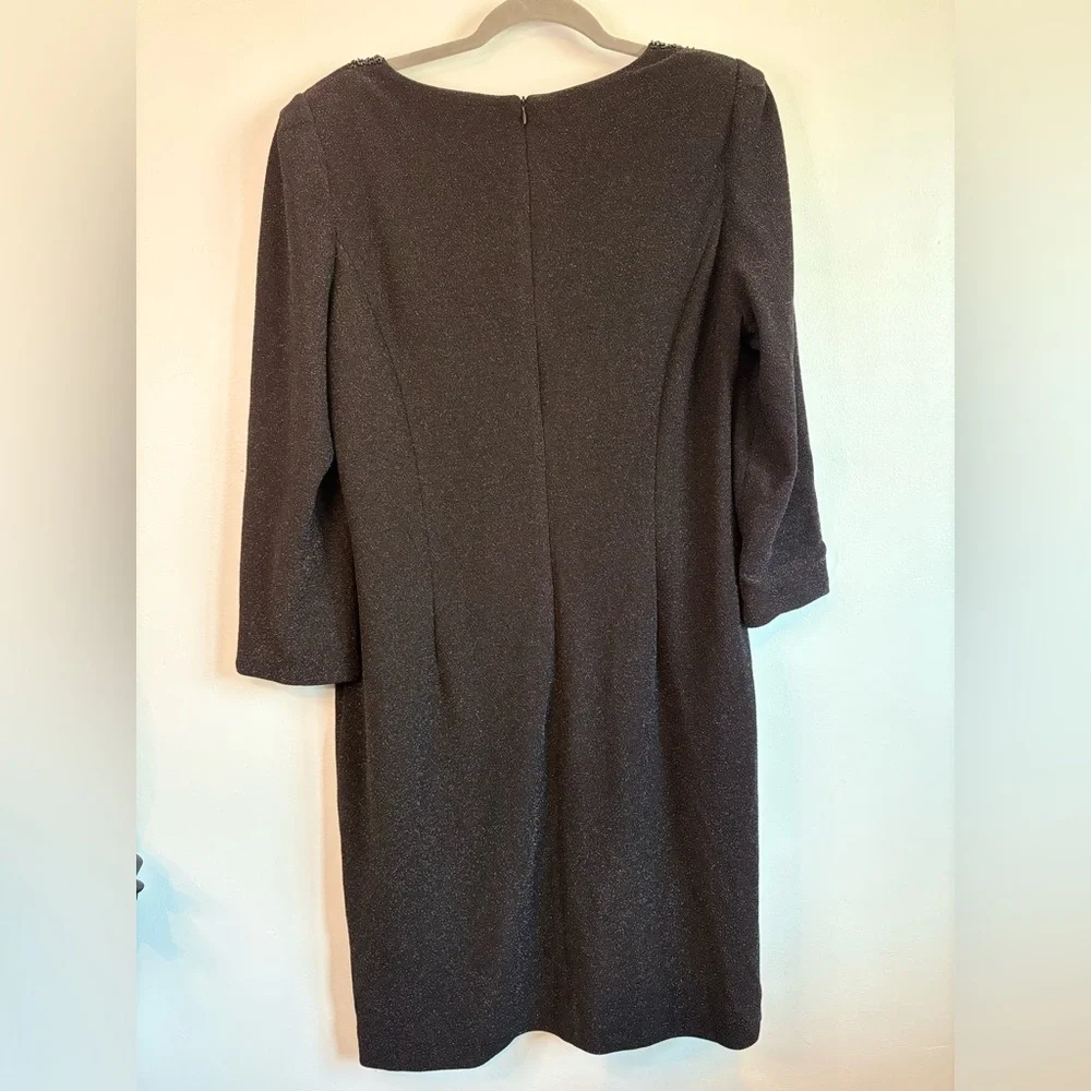 Pierre Cardin Black Long Sleeve Dress with Beaded Accents - Picture 3 of 6